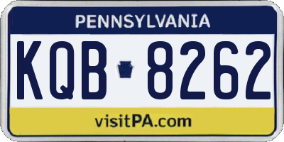PA license plate KQB8262