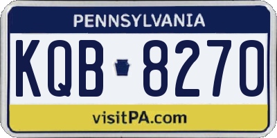 PA license plate KQB8270