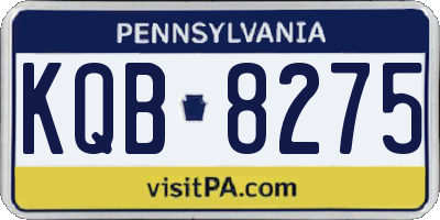 PA license plate KQB8275