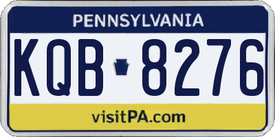 PA license plate KQB8276