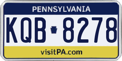 PA license plate KQB8278