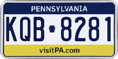 PA license plate KQB8281