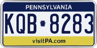 PA license plate KQB8283