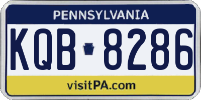 PA license plate KQB8286