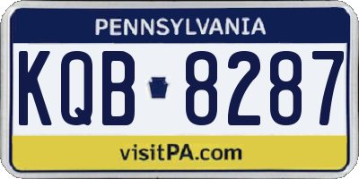 PA license plate KQB8287