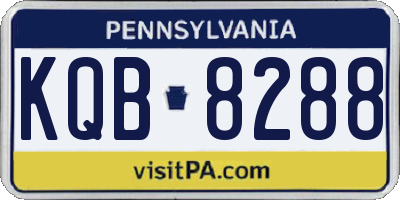 PA license plate KQB8288