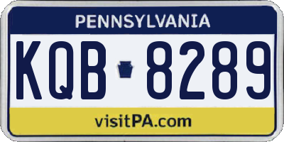 PA license plate KQB8289