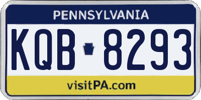 PA license plate KQB8293