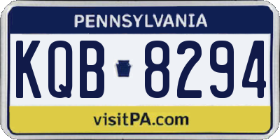 PA license plate KQB8294