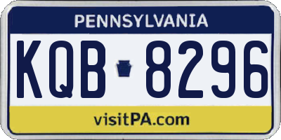 PA license plate KQB8296