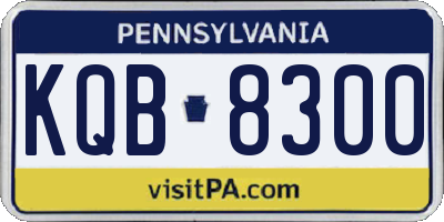 PA license plate KQB8300