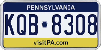 PA license plate KQB8308