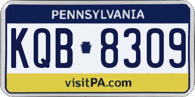 PA license plate KQB8309