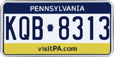 PA license plate KQB8313