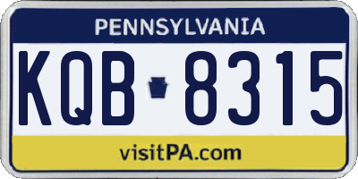 PA license plate KQB8315