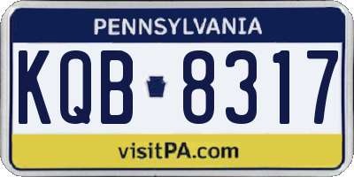 PA license plate KQB8317