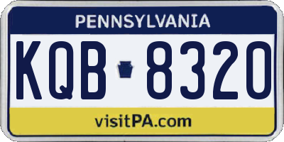 PA license plate KQB8320