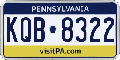 PA license plate KQB8322