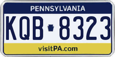 PA license plate KQB8323
