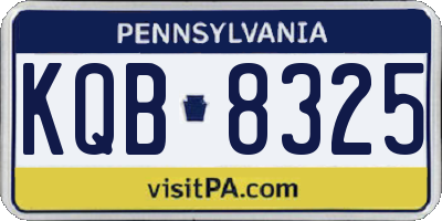 PA license plate KQB8325