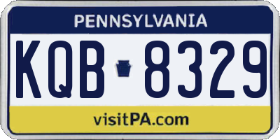 PA license plate KQB8329
