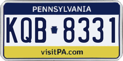 PA license plate KQB8331