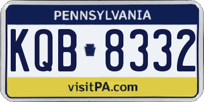 PA license plate KQB8332