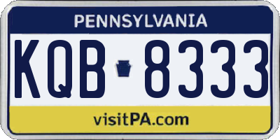 PA license plate KQB8333