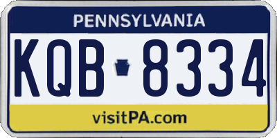 PA license plate KQB8334