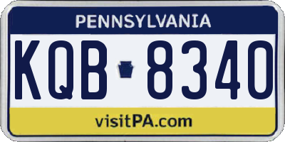 PA license plate KQB8340