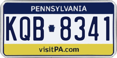 PA license plate KQB8341