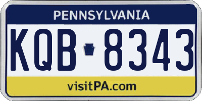 PA license plate KQB8343