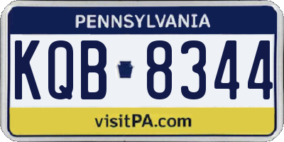 PA license plate KQB8344