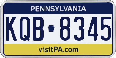 PA license plate KQB8345