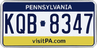 PA license plate KQB8347
