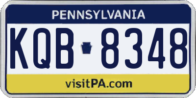 PA license plate KQB8348
