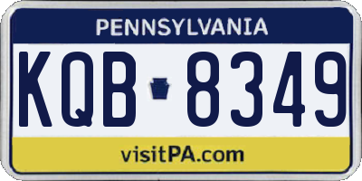 PA license plate KQB8349