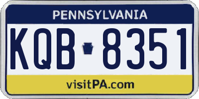 PA license plate KQB8351