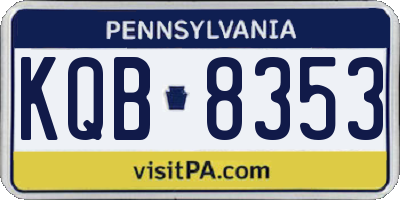 PA license plate KQB8353