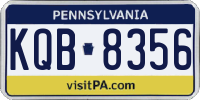 PA license plate KQB8356