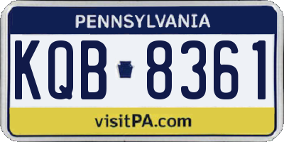PA license plate KQB8361