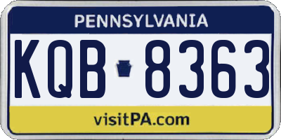 PA license plate KQB8363