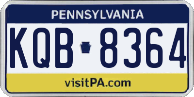 PA license plate KQB8364