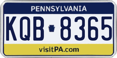 PA license plate KQB8365