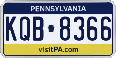 PA license plate KQB8366