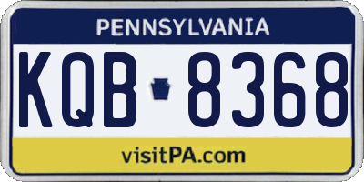 PA license plate KQB8368