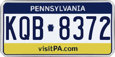 PA license plate KQB8372
