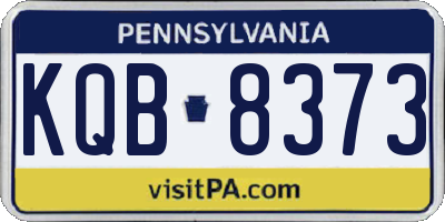 PA license plate KQB8373