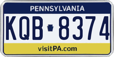 PA license plate KQB8374