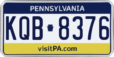 PA license plate KQB8376